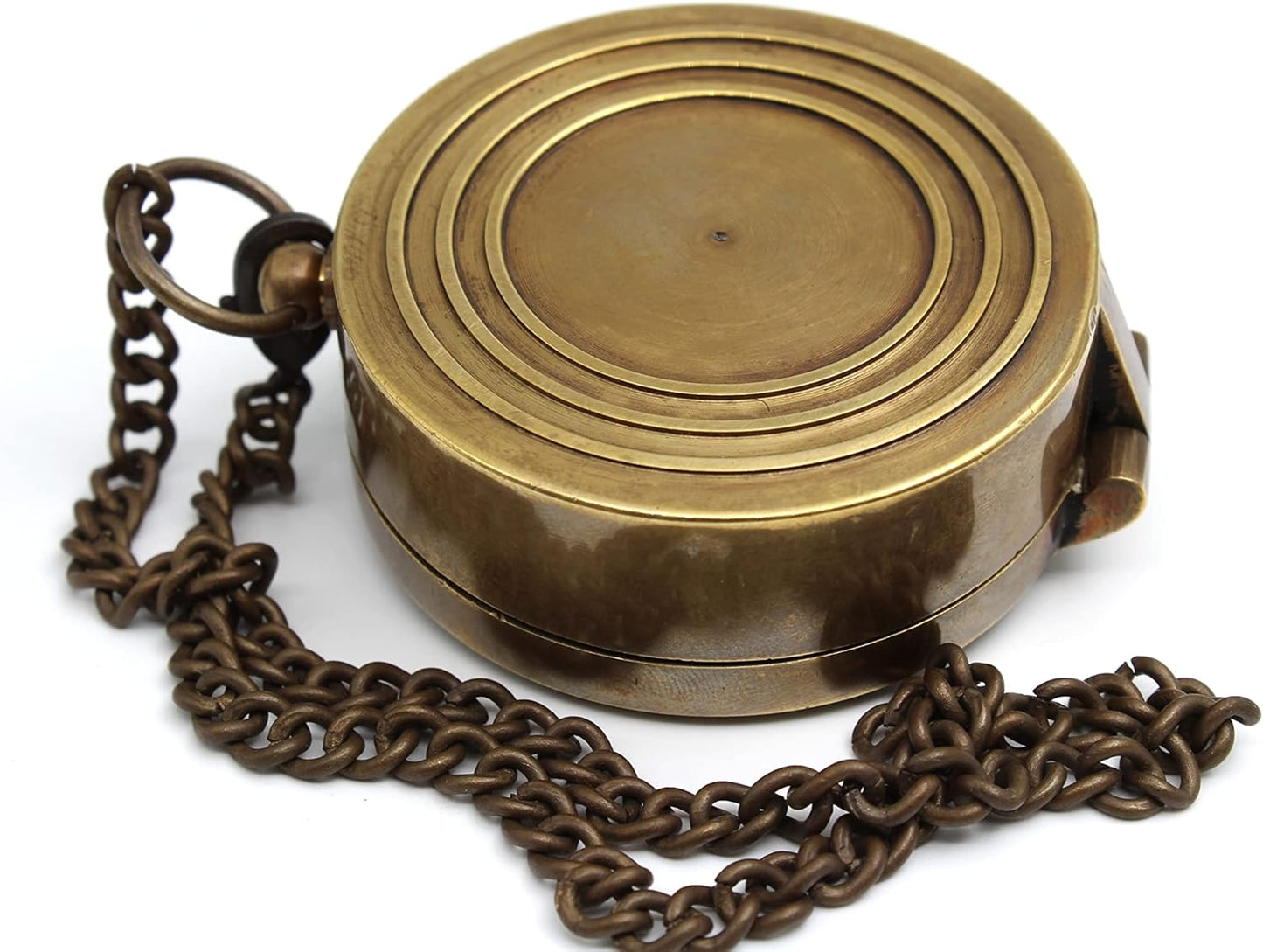 Be Strong and Courageous Compass – Antique Nautical Magnetic Compass with Engraved Scripture Quote – Baptism Gift with Wooden Box for Son, Father, Husband, Loved One