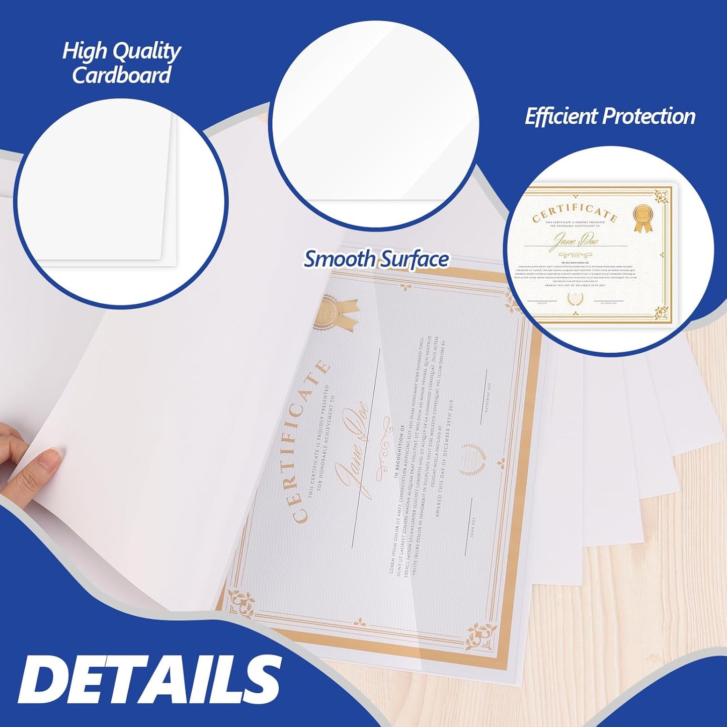 5 Pack ID Card Size Laminator Carrier Sleeve 11.75X17.75 Inch Thermal Laminating Carriers Sheets Protection Thermal for All Brand Laminating Pouches Work Permits Pass Cards Student ID Cards