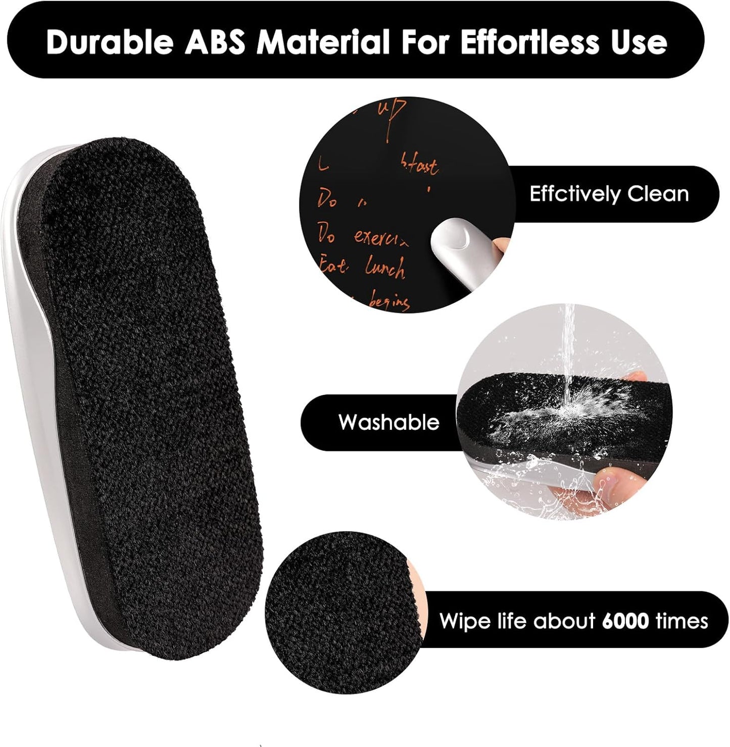 maxtek Magnetic Dry Erase Eraser for Glass White Board, 1 Pack, Built-in Neodymium Magnets