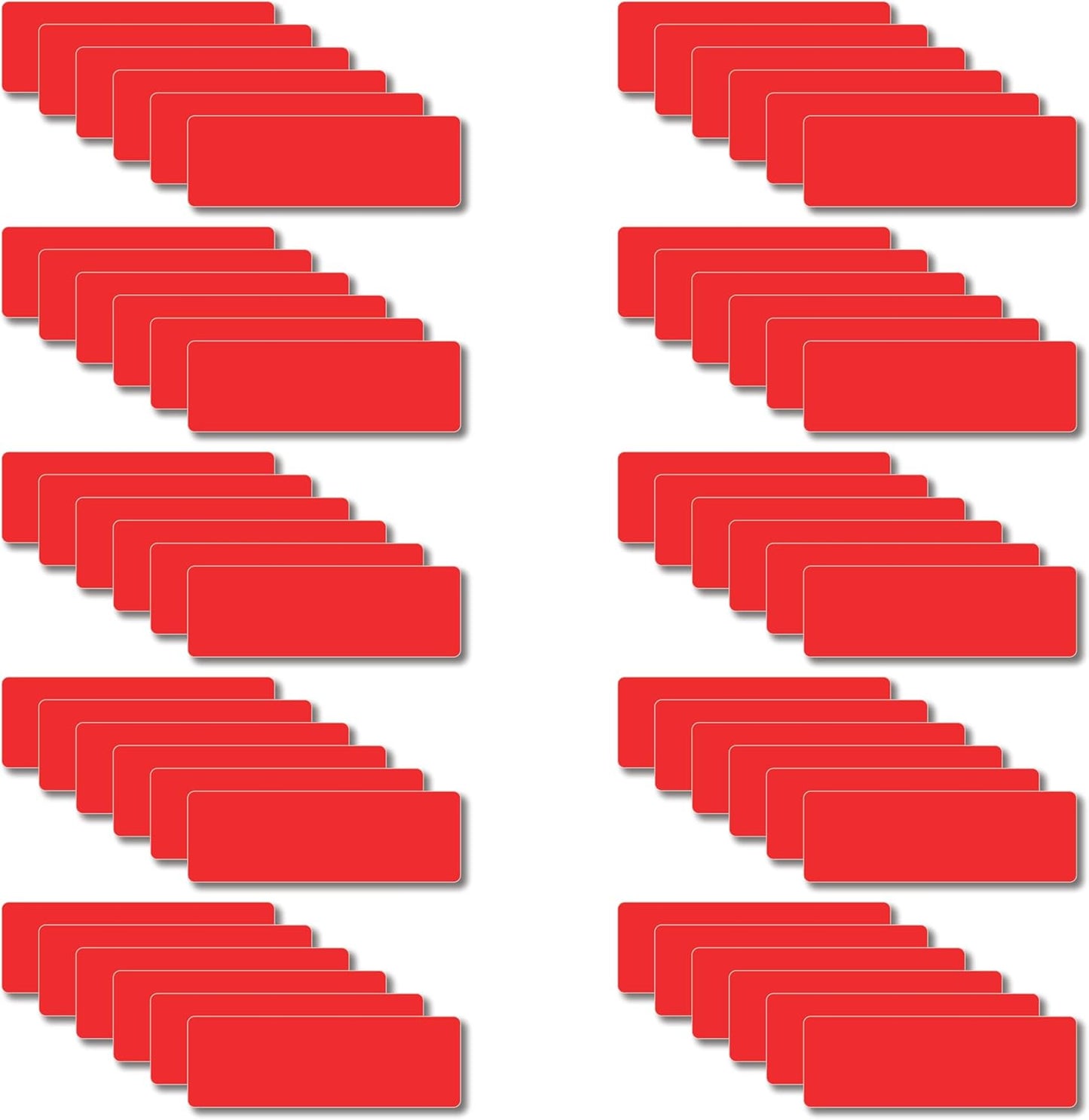 Magnetic Dry Erase Magnets Labels 3x1 inches, Reusable Name Tags, Organizing Schedules in Office/Classroom. Work on Fridge/White Board (Red 60Pcs)