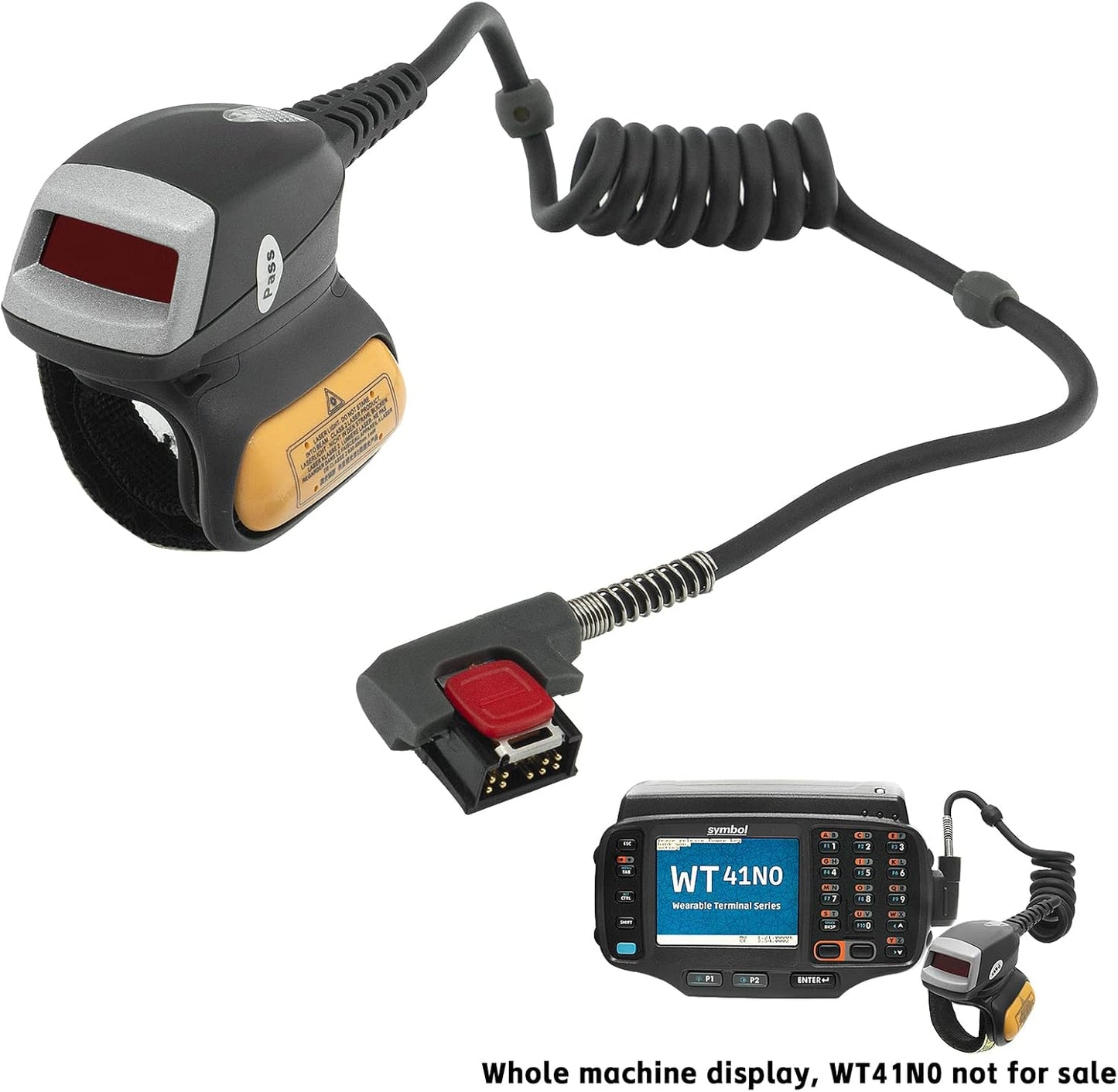RS419 Ring Scanner for Symbol Zebra WT41N0 WT4090, RS419-HP2000FSR Wearable Ring Barcode Scanner Reader,1D Laser,Cable to ARM Mounted Unit