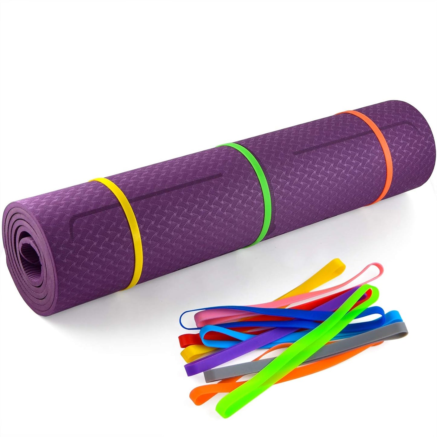 Coopay 60 Pieces Silicone Rubber Bands Colorful Elastic Wrapping Bands for Books, Art, Exercise, Crab Traps, Cooking, Wrapping, Heat, Cold, UV, Chemical Resistant (5.5 inch)