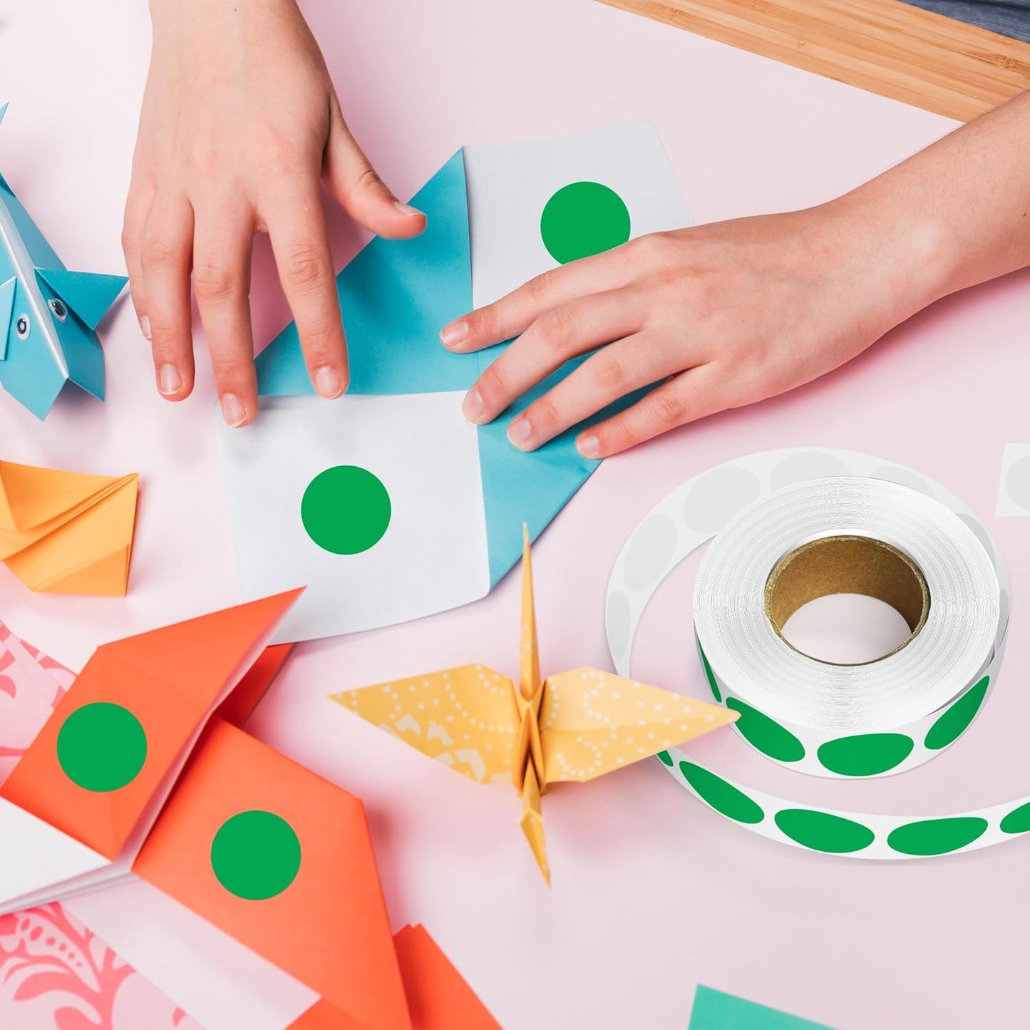 1 Inch Round Color Coding Labels, 1000 Dots Per Roll Green Color Coded Dot Stickers, Round Color Dot Labels for Organizing, Filing, and Storage