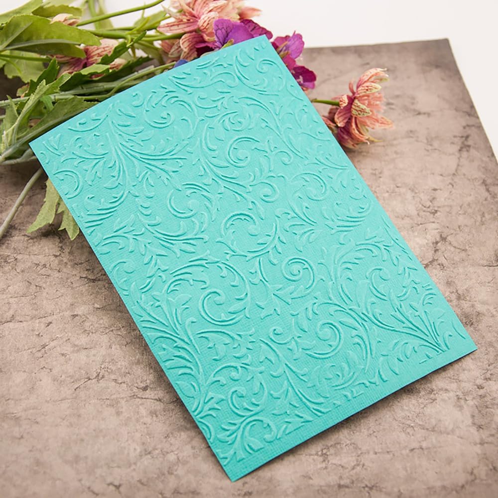5Pcs Plastic Embossing Folders for Card Making Embossing Machine Template Mold Paper Card Embossing Stencil Flower Leaf Embossing Folder for Scrapbook Photo Album DIY Craft Decoration, 5 x 7inch