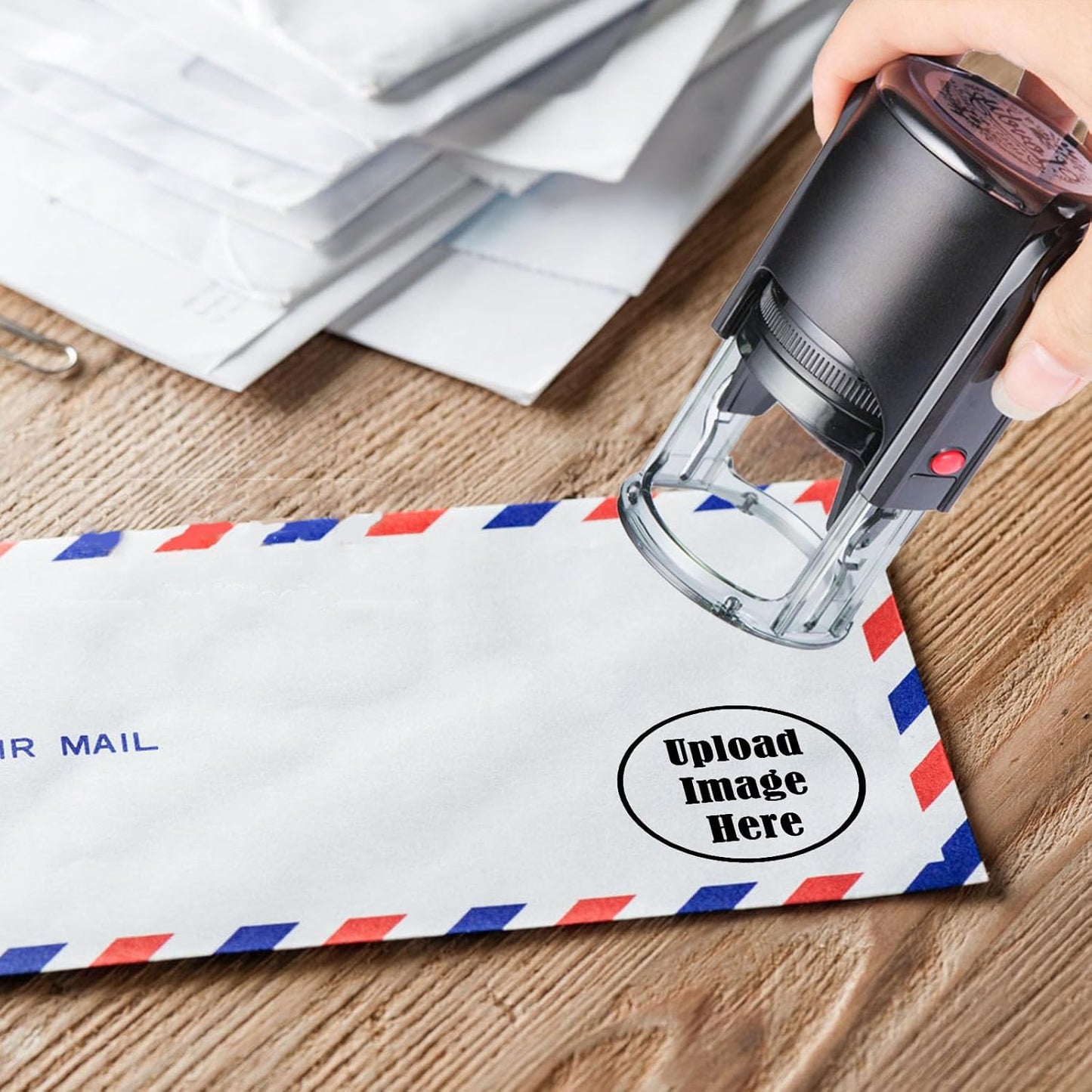 Custom Logo Stamp Personalized Image Self-Inking Stamper - Custom Business Logo Text - Different Sizes - 5 Ink Color Options