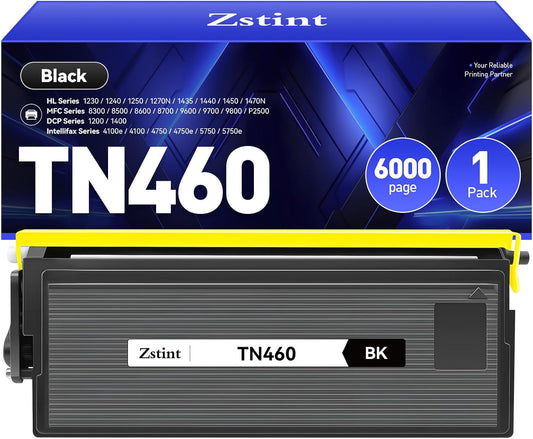 TN460 Toner Cartridge Black 1-Pack Replacement for Brother TN-460 TN430 TN-430 Compatible with Brother Intellifax-4100e 4750e 5750e HL-1240 DCP-1200 1400 8350 MFC-8300 MFC-8500 MFC-9600 P2500 Printer