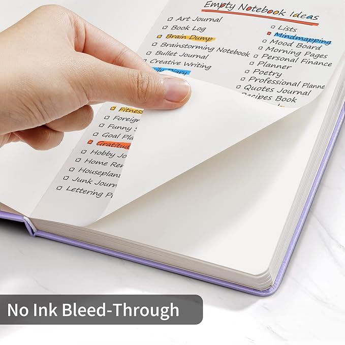 Annecy Blank Journal Notebook, Medium 5.5x 8.25, 160 Pages 100GSM Writing Paper, A5 Purple Faux Leather Cover with Pen Loop