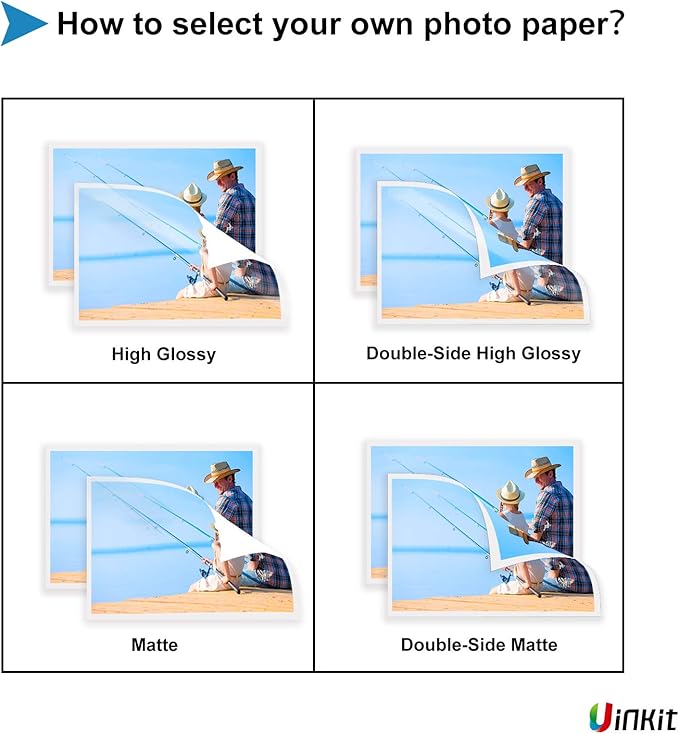 Uinkit 11 x 17 Thick Photo Paper Glossy 11x17 60Sheets 62lb Inkjet Heavyweight 230gsm Gallery show Brochure Pictures Funeral Bulletin Obituary Papers Obituaries Gloss Papers