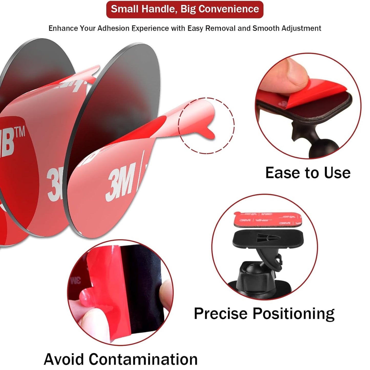 3M VHB Double Sided Adhesive Round 1" Diameter 20 PCS, Heavy Duty Black 5925 Sticky Mounting Foam Tape Strong Adhesive for Car Décor Home Office Logos, 0.025in Thick