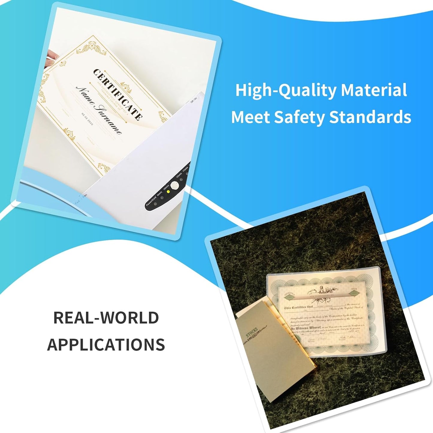 Laminating Sheets, (3 Mil) 50 Pack Thermal Laminating Pouches Holds 8.5 x 11 Inch,3 Mil Clear Laminator Paper 9 x 11.5 Inch, Letter Size, for Education,Documents, Certificate