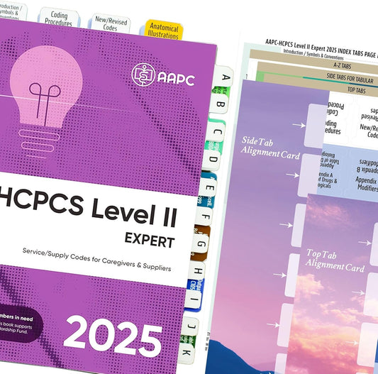 Index Tabs for HCPCS Level II Expert 2025 (AAPC Version), Laminated and Color-Coded HCPCS 2025 Book Tabs, with Clear Alignment Guide and Bookmark (Book NOT Included)