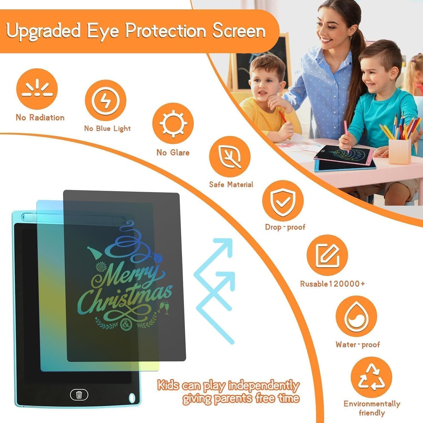 24 Pack LCD Writing Tablet for Kids Bulk, 8.5 Inches Reusable Doodle Board, Writing Tablet for Kids, Drawing Pads for Kid Education Class Party Favors Gifts for Children Toddler Girls Boys