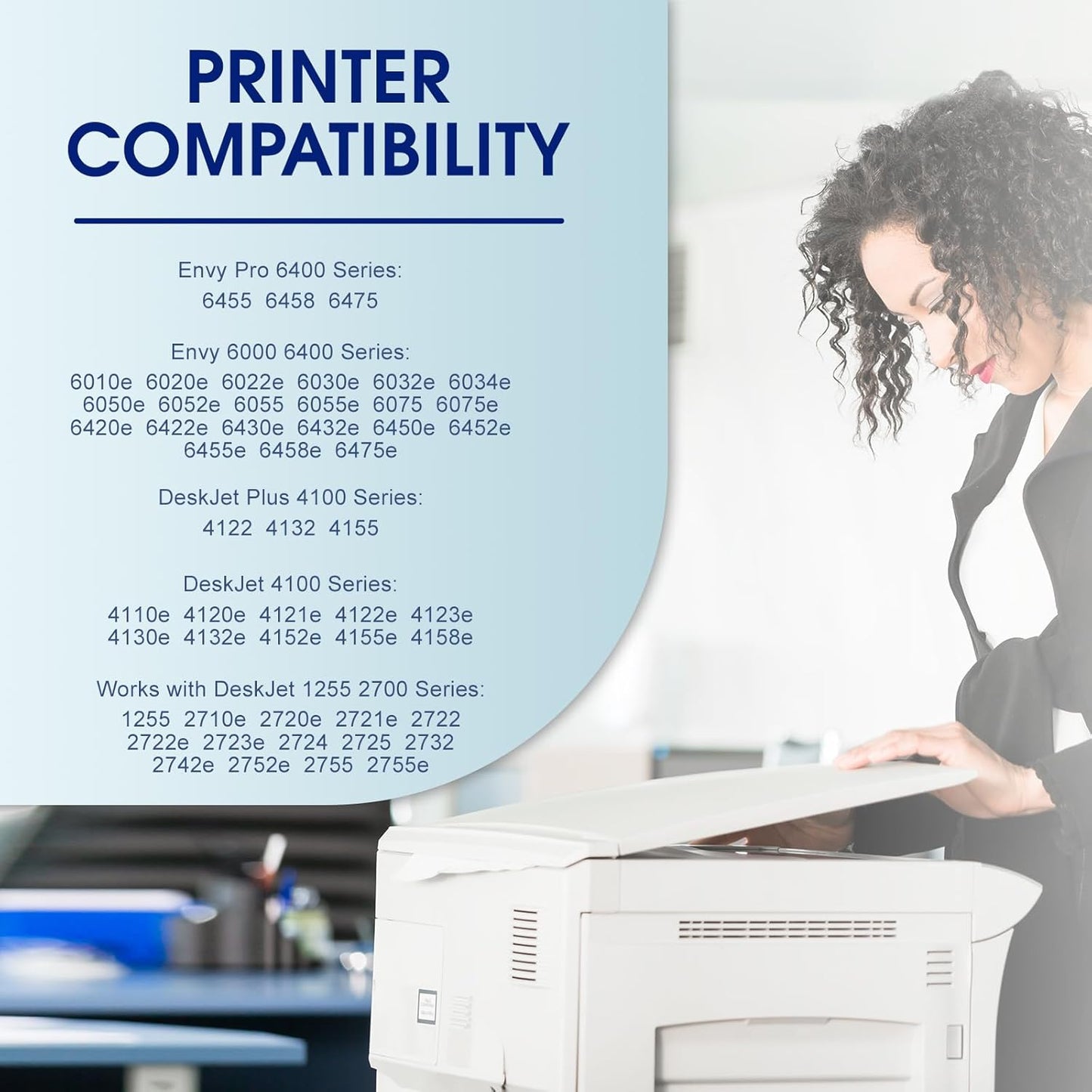 67XL 67 Ink Cartridges Black/Color Combo Pack Compatible for HP Ink 67 67XL Printer Ink Works with Envy 6455e 6400 6155e 6055e 6000 Deskjet 4255e 4155e 4100e 2755e 2700 (Black, Color) 2Pack