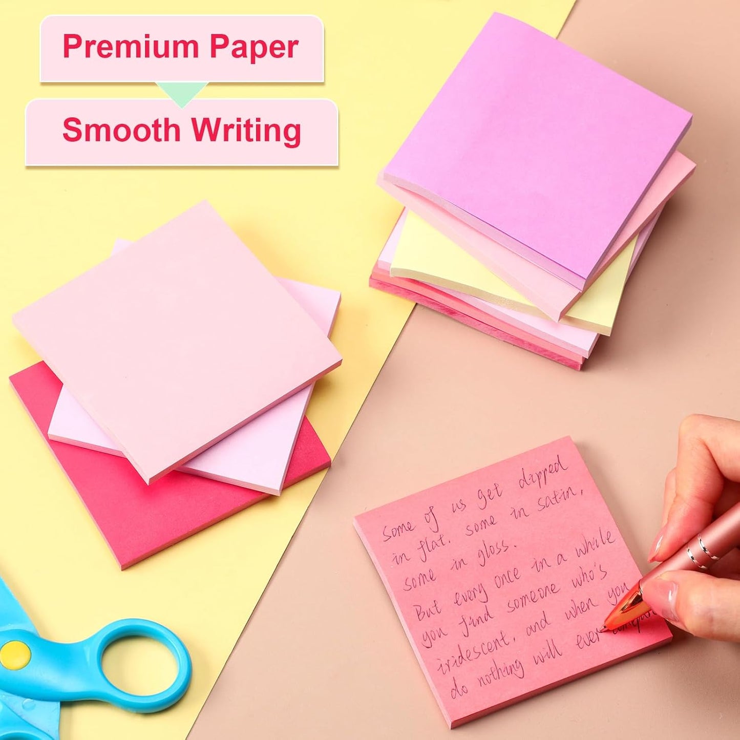 Fainne 120 Pack Sticky Notes Bulk Back to School Supplies Self Stick Note Pads Paper Memo for Office First Day of School Student Teacher Essentials (3x3 Inch,Vivid Color)