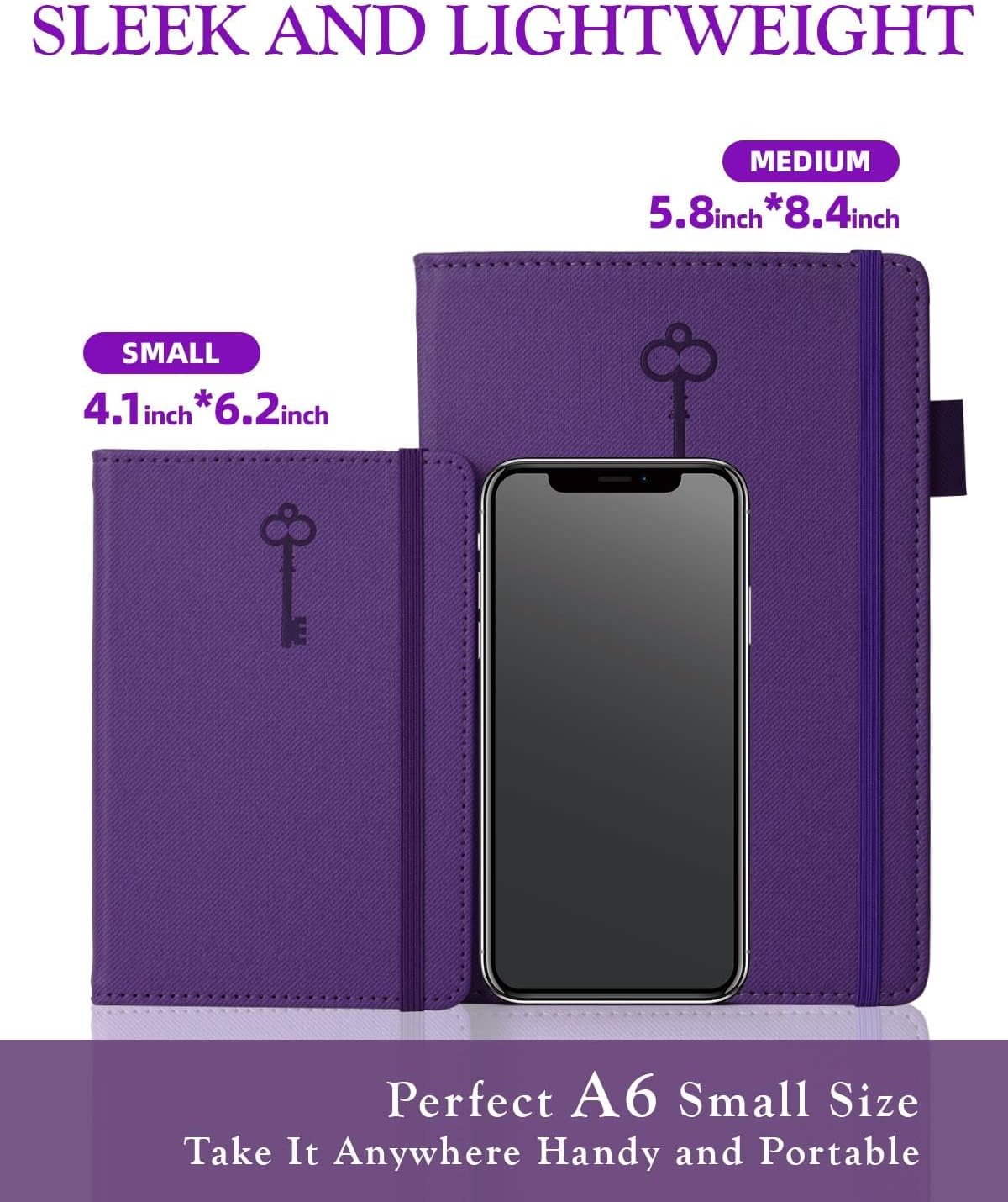Password Keeper Book with Colorful Alphabetical Tabs, Hardcover Password Log-book for Internet Password and Website Address, 4.1'' x 6.2'' Password Notebook for Home Office (Royal Purple, Small (4.1 x 6.2 Inch))