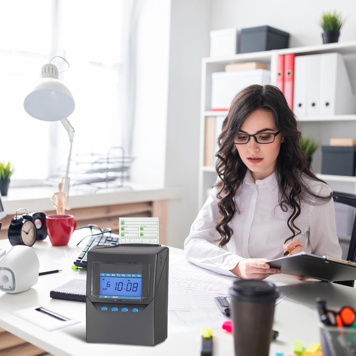 Time Cards for Employees Monthly,Numbered Days,All Pay Periods,300 Count,2-Sided,3 3/8" x 7 3/8",Green Print,Timecards for Time Clocks