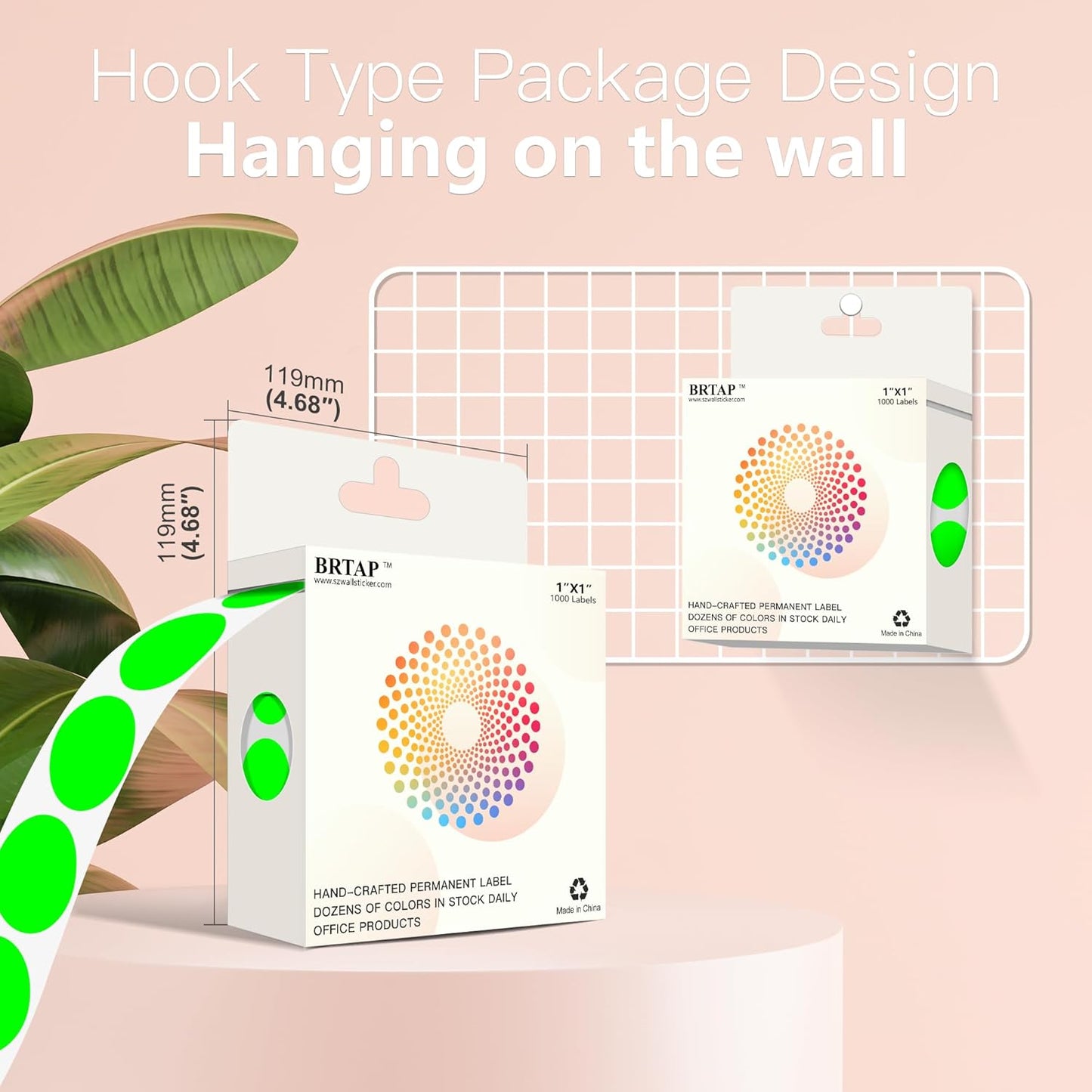 1 Inch Round Color Coding Labels, 1000 Dots Per Roll Fluorescent Green Color Coded Dot Stickers, Round Color Dot Labels for Organizing, Filing, and Storage