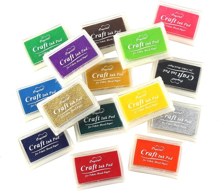 DECORA Stamp Ink Pads Water-Soluble for Kids DIY Scrapbooking, Finger Printing and Card Making 15 Colors