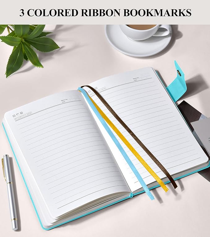 365 Page Thick Lined Journal Notebook for Men Women, B5 Large Leather Journals for Writing, Hardcover Notebooks for Work, School, Note Taking, Business, Travel Diary, College Ruled 7.6" x 10"