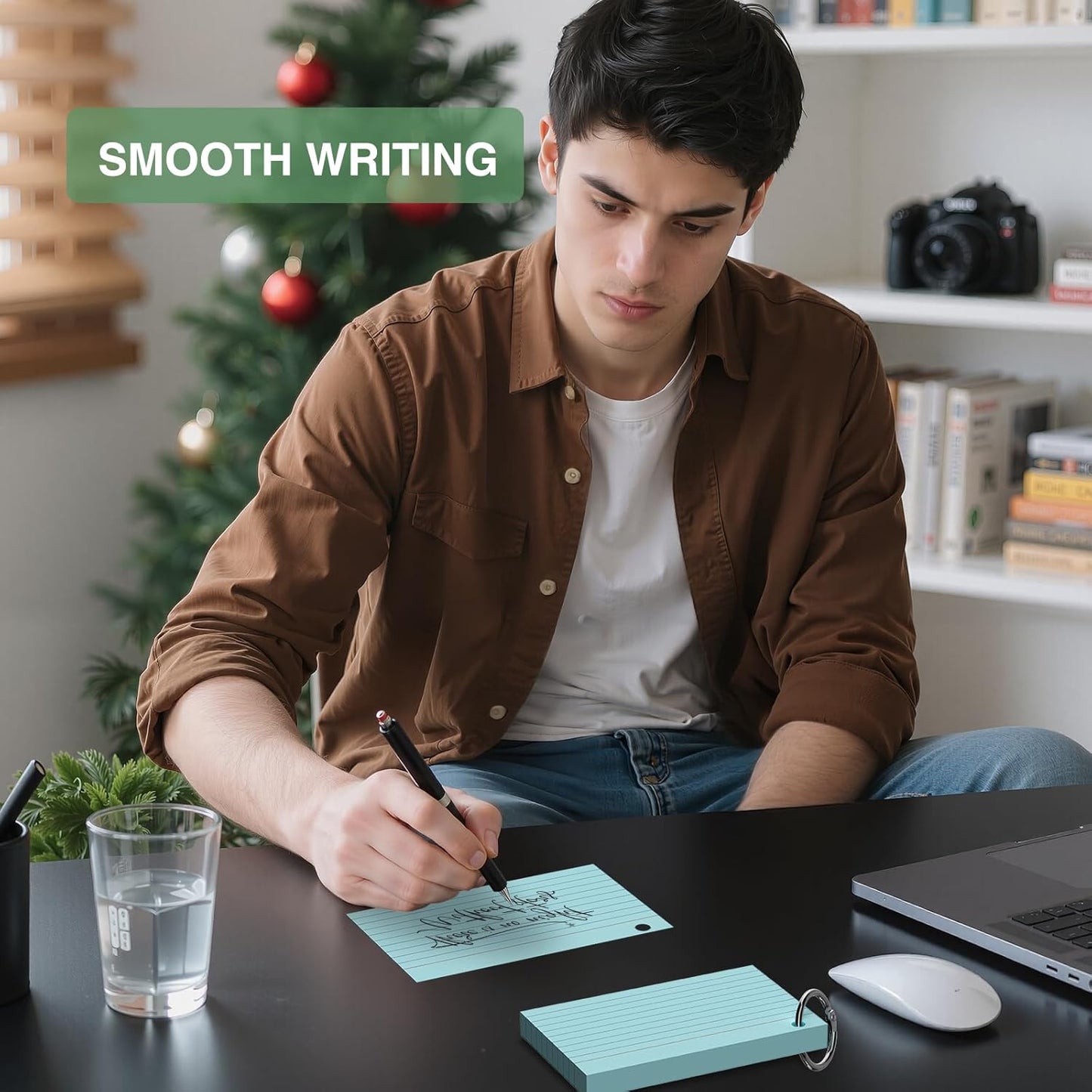 250-Pack Colored Index Cards, 3x5 Inch w/Key Ring – 180gsm Heavyweight Flashcards – 5 Vibrant Colors Flash Cards (White Pink Purple Blue Yellow) – Perfect for Study, Notes & Memory, Students School