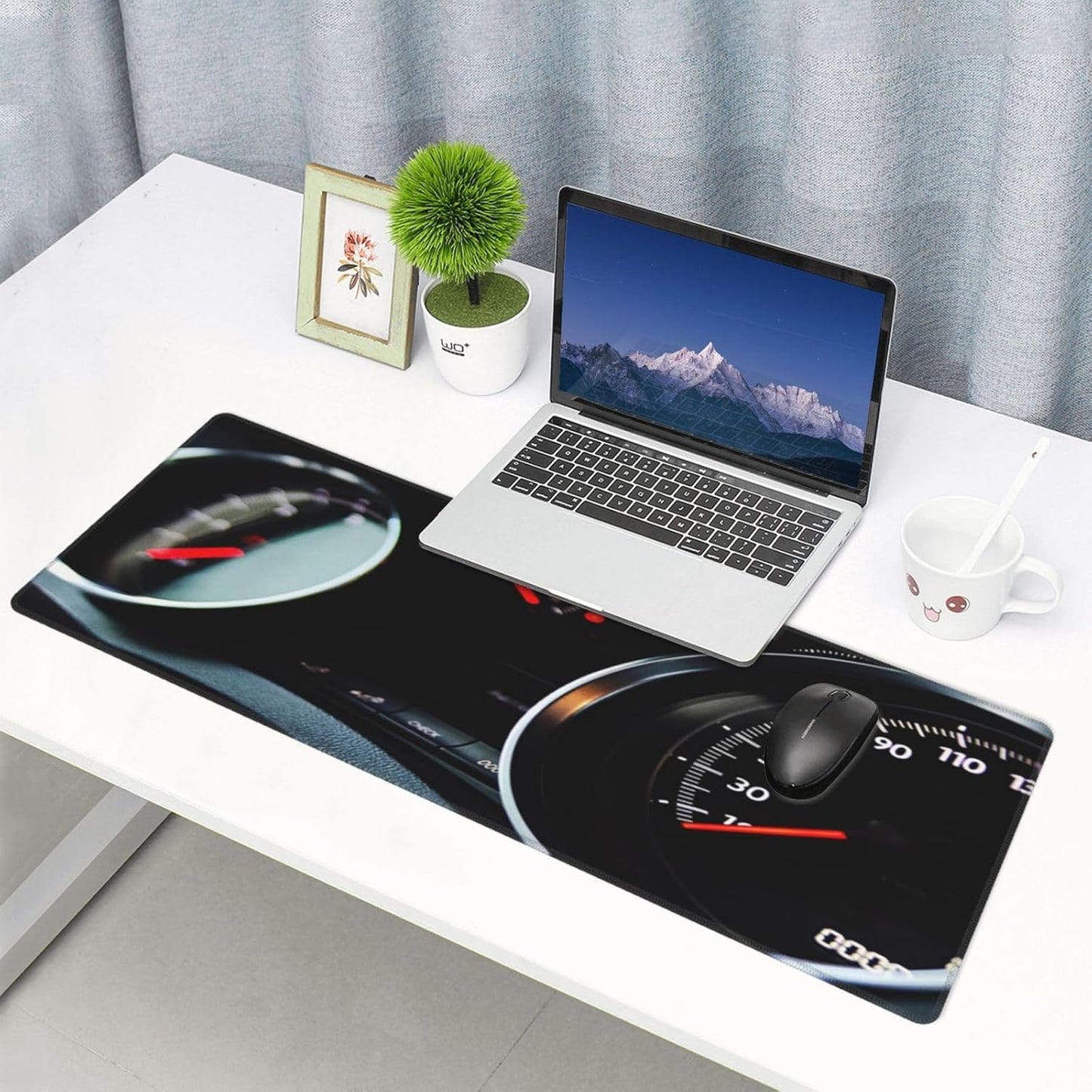 Automobile Dashboard Race Car Mouse Pad, Racing Car Large Big Gaming Mouse Pad Desk Pad, Mousepad with Non-Slip Rubber Base, Extended XXL Mouse Mat for Computer Laptop Office Accessories