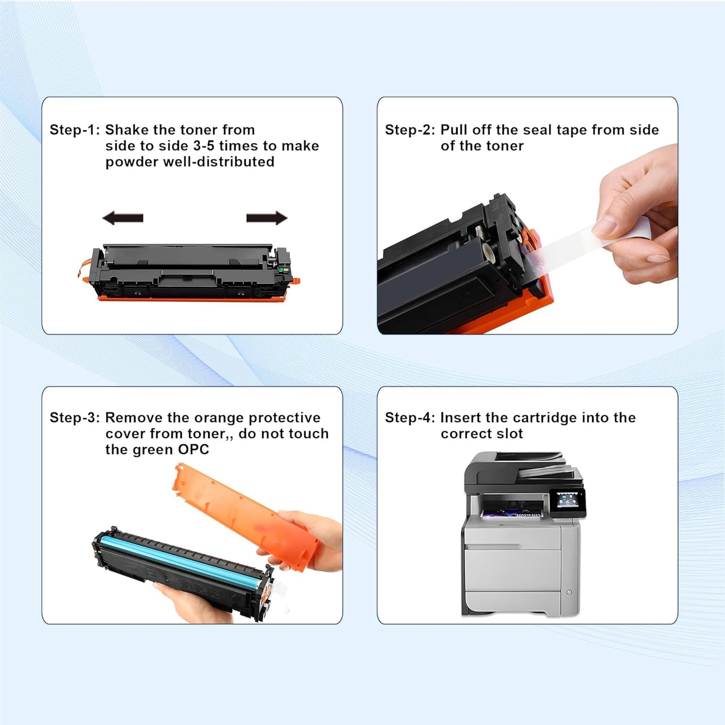 312A Toner Cartridges 4 Pack Replacement for HP 312A Toner Compatible for HP Laserjet Pro MFP M476dn M476dw M476nw Printer Ink (Black,Cyan,Magenta,Yellow)