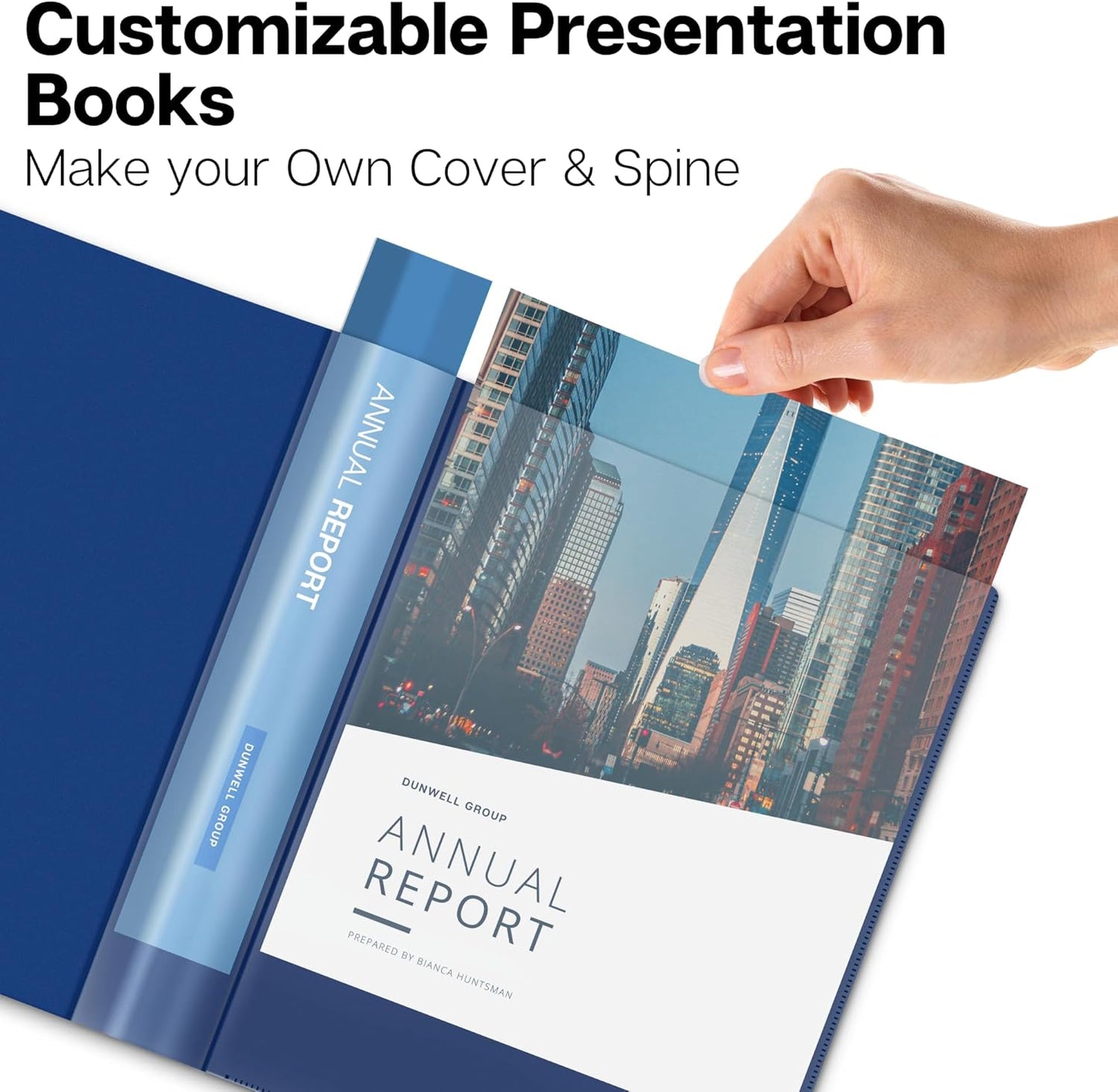 Dunwell Presentation Binder 24-Pocket, Displays 48 Pages, 8.5x11 Portfolio Binder with Plastic Sleeves, Storage and Organizer for Documents, Certificates, Projects, Photos (3 Pack, Blue)