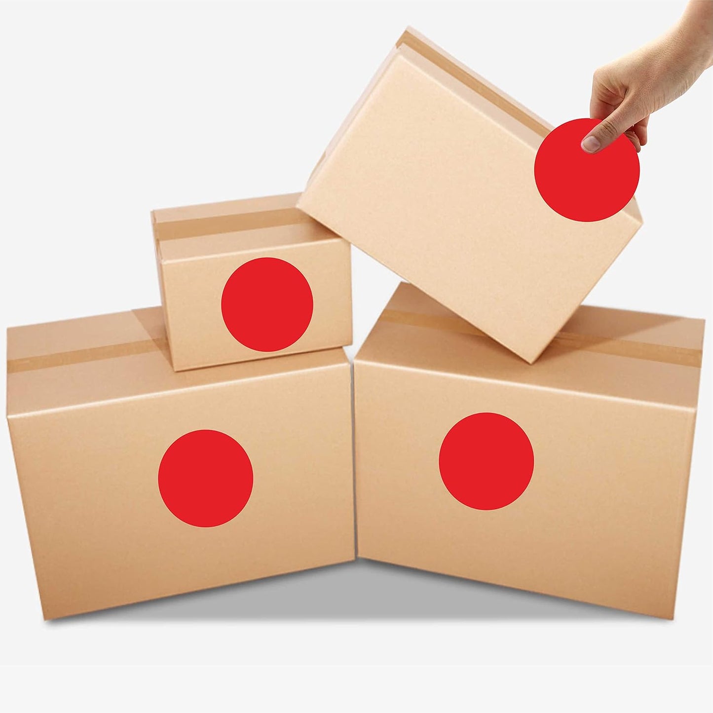 PARLAIM 3 Inch Round Permanent Adhesive Color Cod Dot Stickers,500 per Dispenser Box Roll dots Label Inventory Circle Stickers (Red)