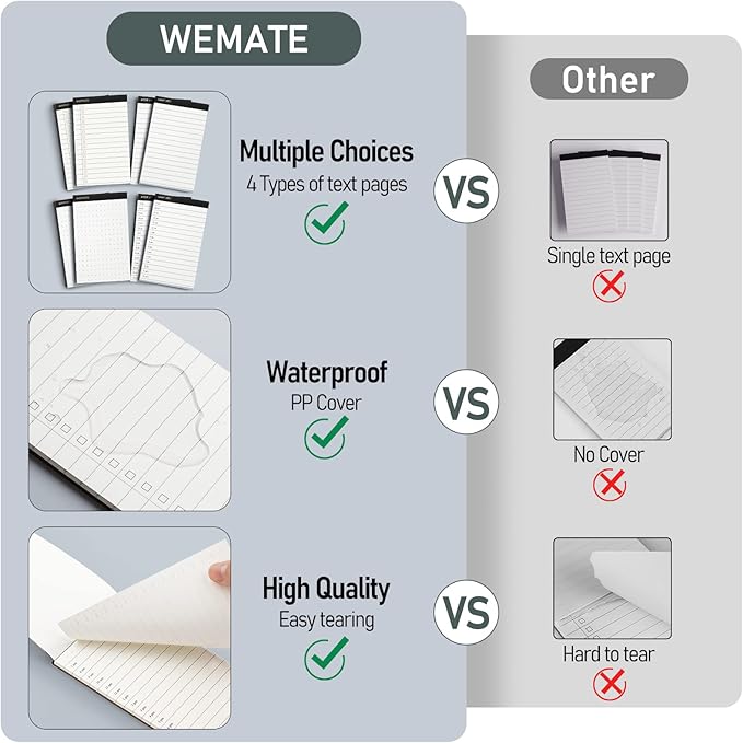 WEMATE 10 Pieces Small Notepad Holder Set Pocket Notebook - Included Mini Pocket Notepad Holder Set with 8 Memo Book Refills and Metal Pen for Meetings, Daily Records, and Notes 3 x 5 Inch (Rose Gold)