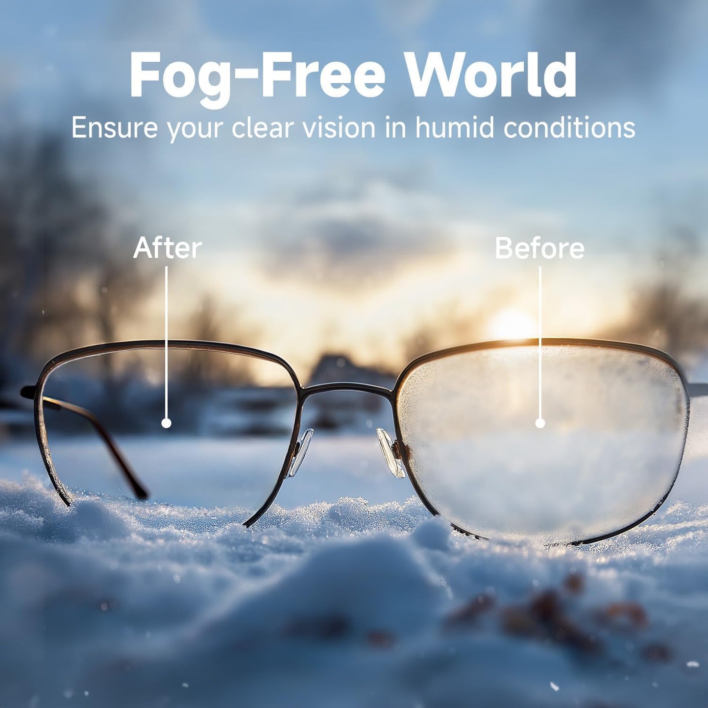 300 Count Anti Fog Glasses Cleaning Wipes, [300 Pre-Moistened Individually Wrapped Wipes] [Non-Scratching & Non-Streaking] Cleaner Wipes for Glasses, Sunglass, Phone Screen Camera Lens, Goggles