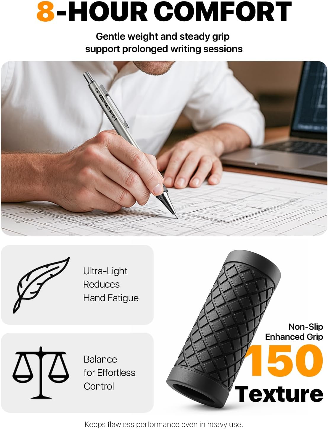 Four Candies Metal Mechanical Pencil Set - 3PCS 0.7mm Art Mechanical Pencils & 360PCS HB Lead Refills & 3PCS Erasers & 9PCS Eraser Refills, Drawing Mechanical Pencils for Writing, Sketching-With Case