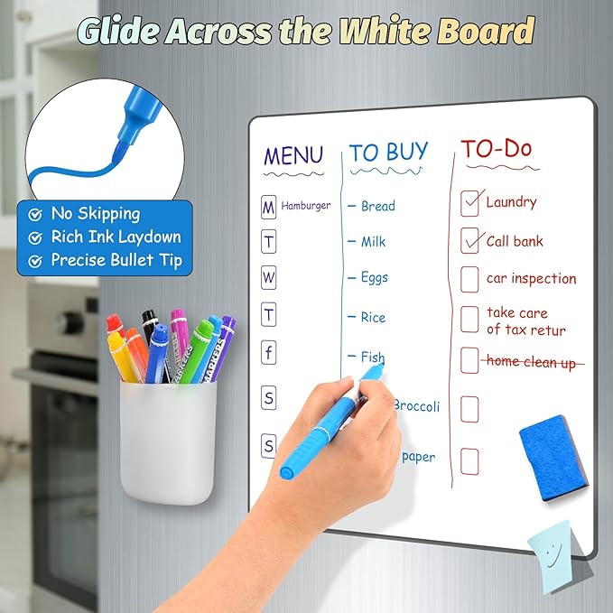 SUIN 9 Colors Dry Erase Markers - Low Odor, Non-Toxic, Slim Whiteboard Bullet Tip markers, Medium Fine Tip Whiteboard Pens for Kids, Office, Classroom & Home 36 Count