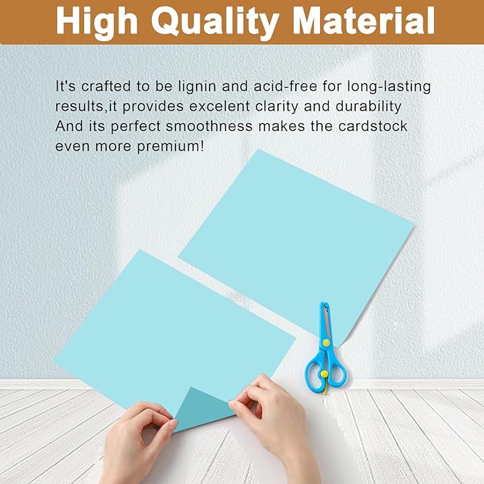 28 Sheets Light Blue Cardstock 8.5 x 11 Scrapbook Paper, 92lb Heavyweight Paper Card Stock for School Crafting, DIY Cards, Wedding Invitations, Certificates