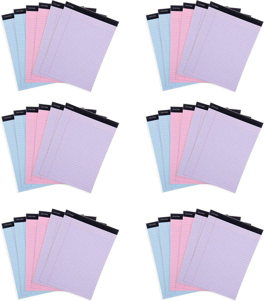Mintra Office Legal Pads, ((xBasic, 8.5in x 11in, Wide (Pastel), 36pk (6-6pks))