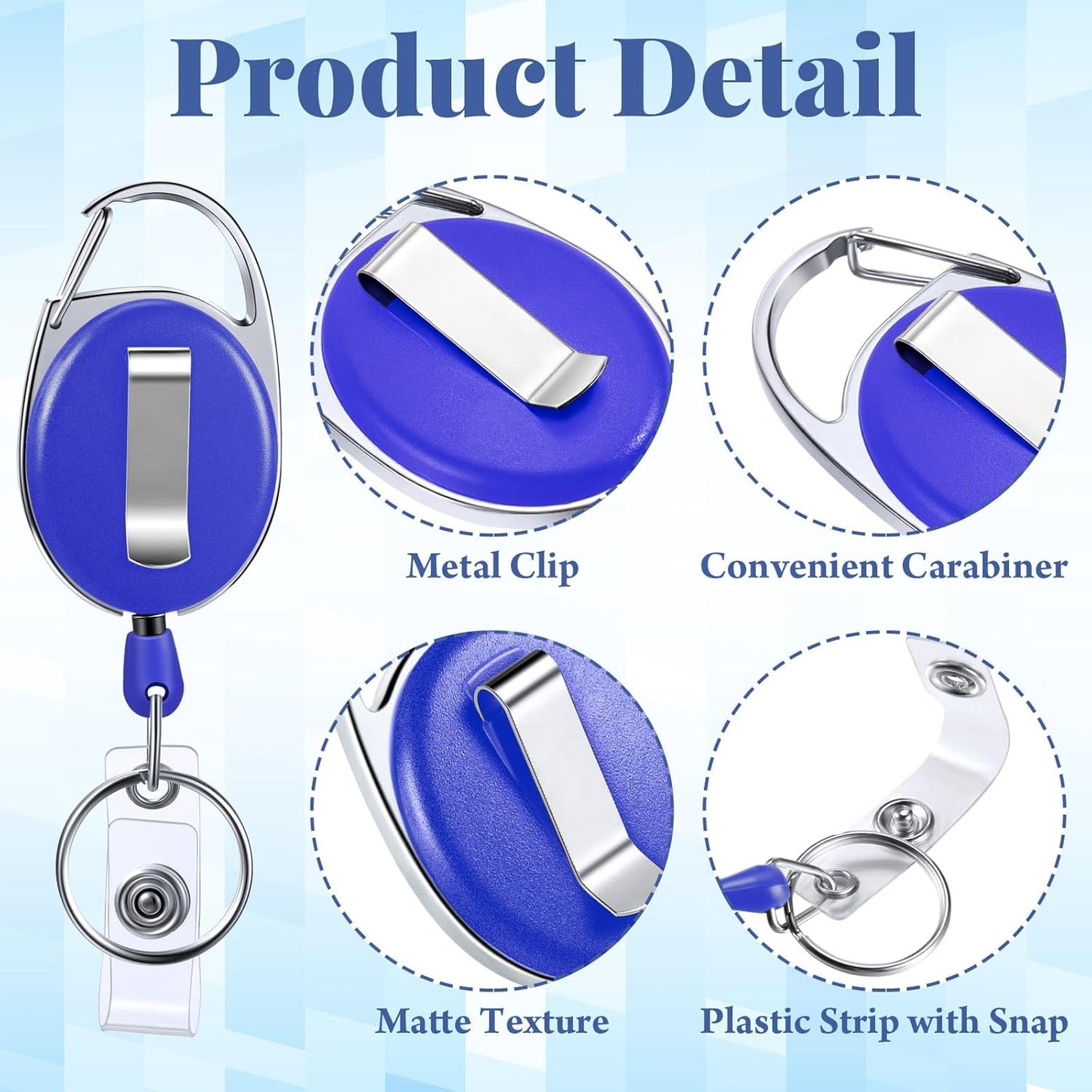 Honoson 40 Pcs Heavy Duty Retractable Badge Reels Batch ID Badge Holder Retractable Clip Bulk Key Holder with Ring for Office Worker Employee, Doctor Nurse Gifts (Bright Color)