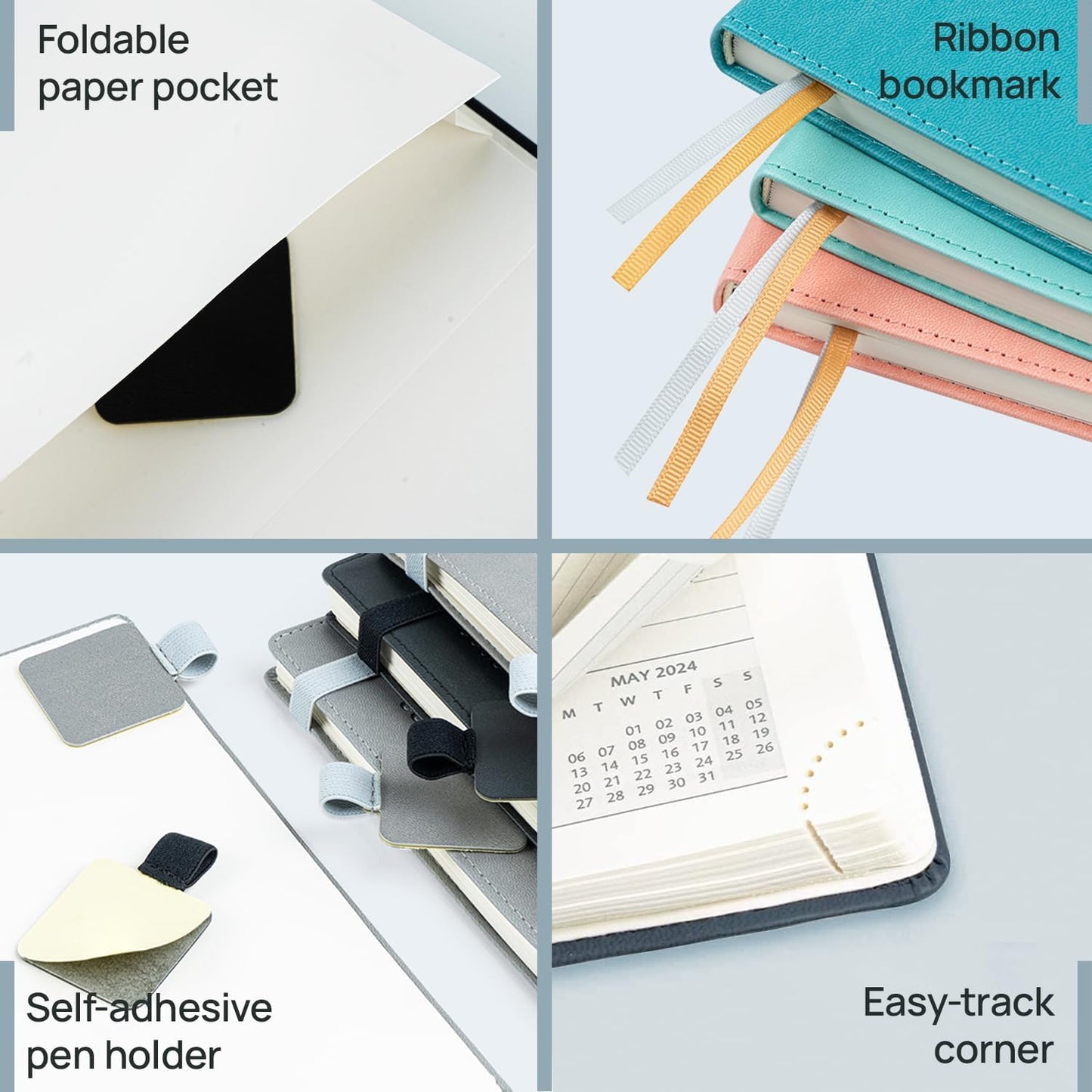 POPRUN 2026 Planner (Large - 8.5'' x 10.5'') - 2026 Weekly Calendar (Jan. 2026 - Dec. 2026) with Hourly Time Slots, Weekly/Monthly Appointment Book for Time Management - Leather Soft Cover - Pink