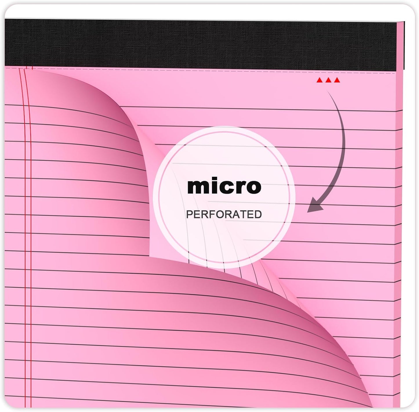 Pink Purple Legal Pads 8.5 x 11 Wide Ruled, Note Pads 30 Sheets/Pad, 20lb Colored Notepad Paper, Perforated Notepad with Sturdy Back