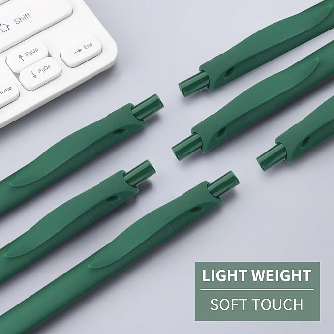 deegtran Pens Bulk, 50 Pack No Bleed Green Click Pens, Wholesale Retractable Ballpoint Pens, Pens Medium Point, Smooth Ink Pens, 1.0MM Green Ink