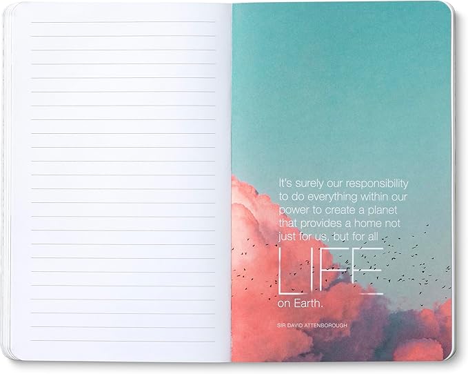 Compendium Softcover Journal - The world is grand, awfully big and astonishingly beautiful. – A Write Now Journal with 128 Lined Pages, 5″W x 8″H