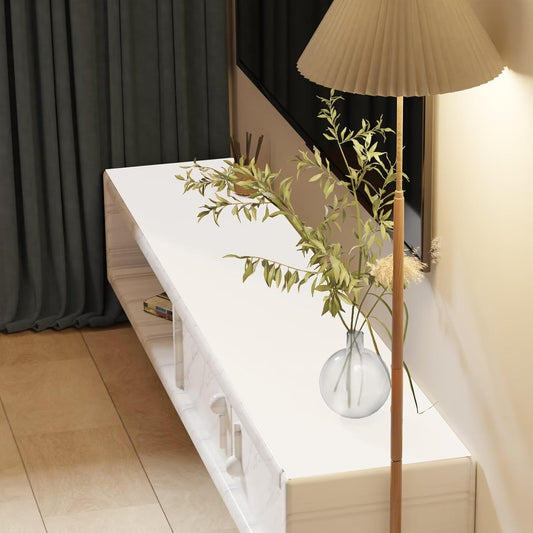 Leather Dresser Cover,1.8mm Thick,14x66 Inch,Dresser Protector Top,Dresser Top Protector,Dresser Cover Top,Dresser Top Cover,Dresser Cover Top for Bedroom.(White+White,14x66)