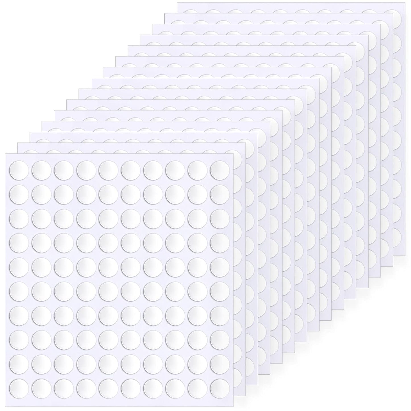 1500 Pieces Double Sided Adhesive Dots Clear Sticky Tack Tape Removable Stickers Acrylic Round Putty Waterproof Sticky Dot for Balloon Craft DIY Art Office Supplies (10mm, 1500)