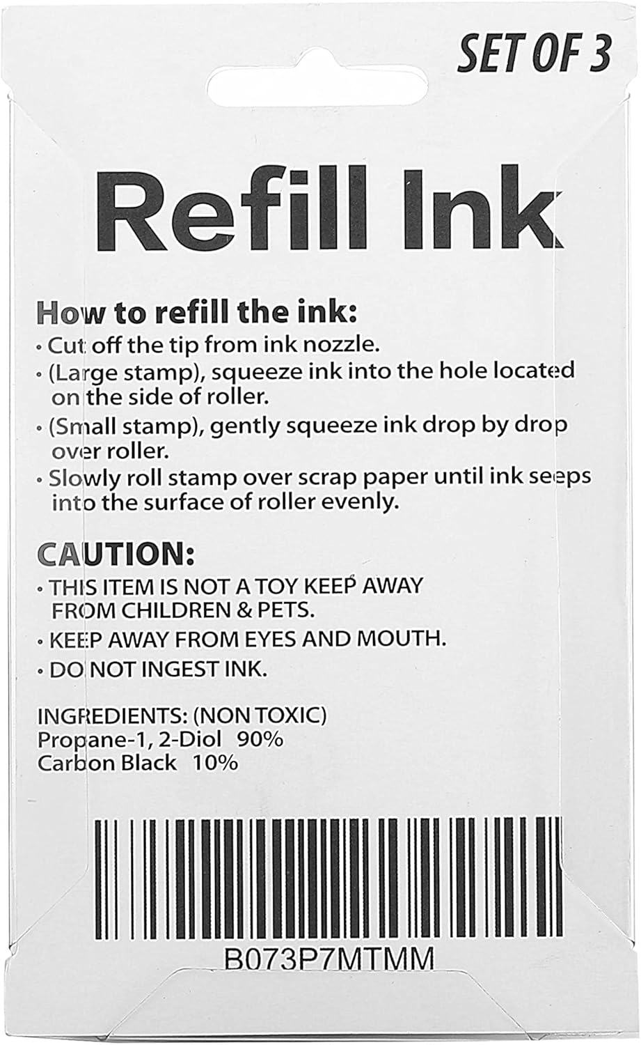Miseyo Roller Stamp Refill Ink - 3 Pack - Black Ink