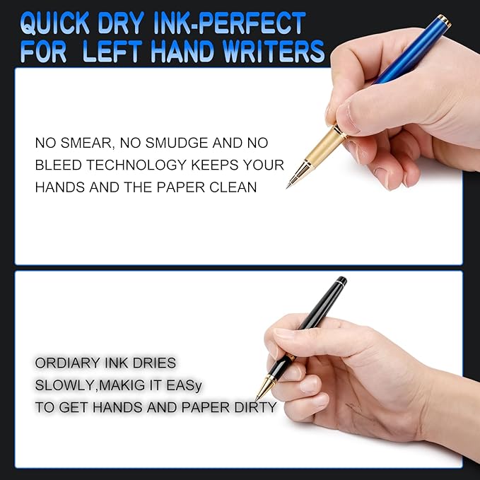 Nice Rollerball Pens with Real 24K Finish- Fancy Roller Ball Point Pens for Writing Journaling Note Taking Signature, Luxury Pen for Men Women Writers Christmas Graduation Gifts