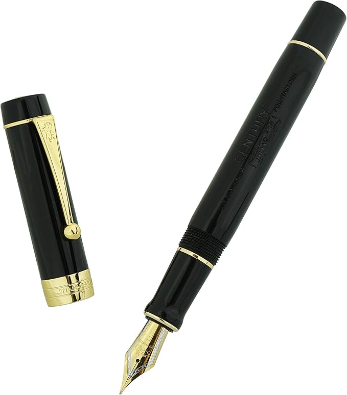 Jinhao 100 Fountain Pen Celluloid Classic Style, #6 Nib Smooth Writing Instrument with Refillable Converter and Pen Case Set