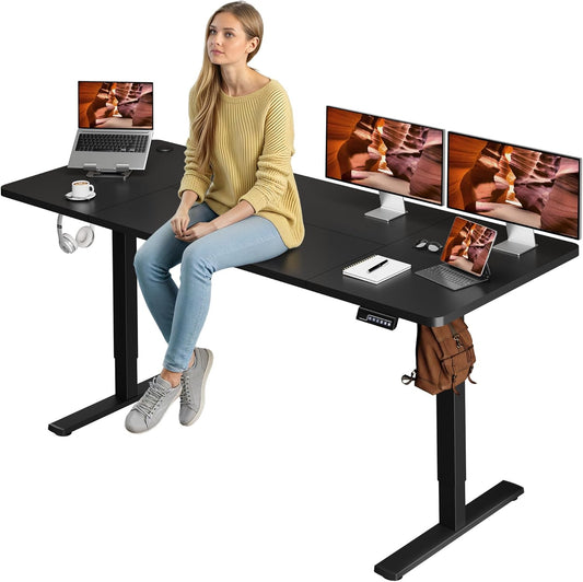 Adjustable Standing Desk, Large 79x31 Inches Standing Desk with Cable Management, Height Adjustable Home Office Computer Desk with Memory Preset&Charging USB Port&Sedentary Reminder