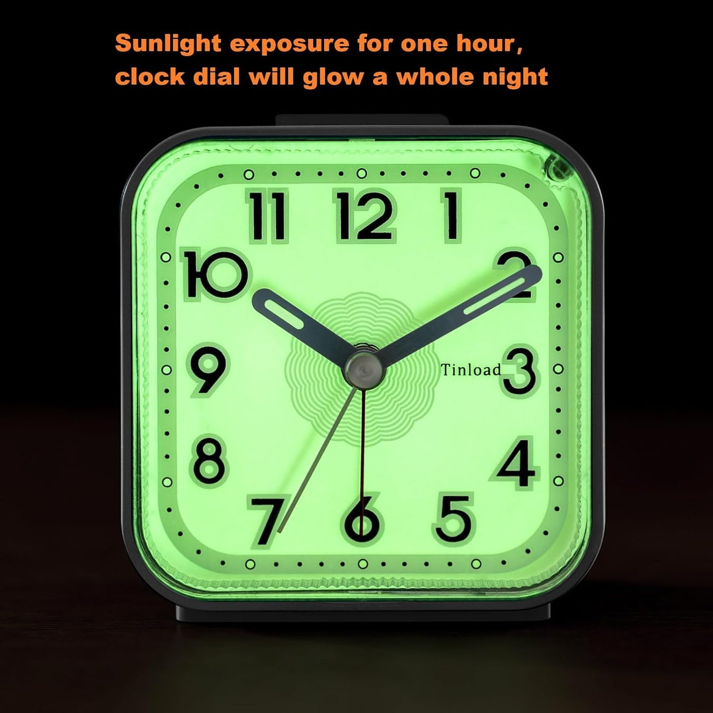 Small Analog Alarm Clock Silent Non Ticking, Ascending Beep Sounds, Snooze,Glow in Dark dial, Manual Light, Battery Operated(Silver)