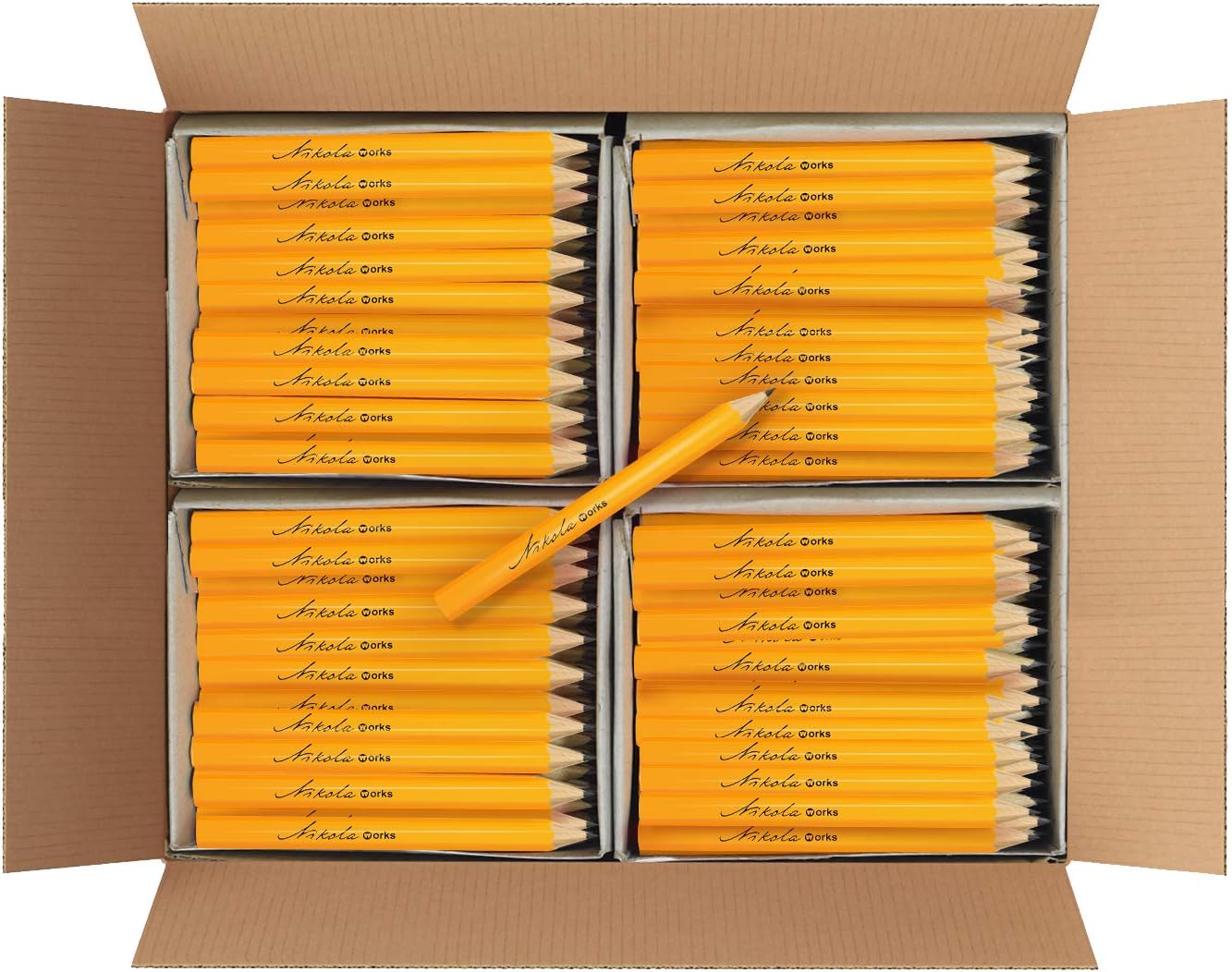 Mini Golf Pencils Without Erasers - 384 Count - Classic Pre-Sharpened #2 HB American Pew Pencils Standard Hex Shaped Bulk Pack