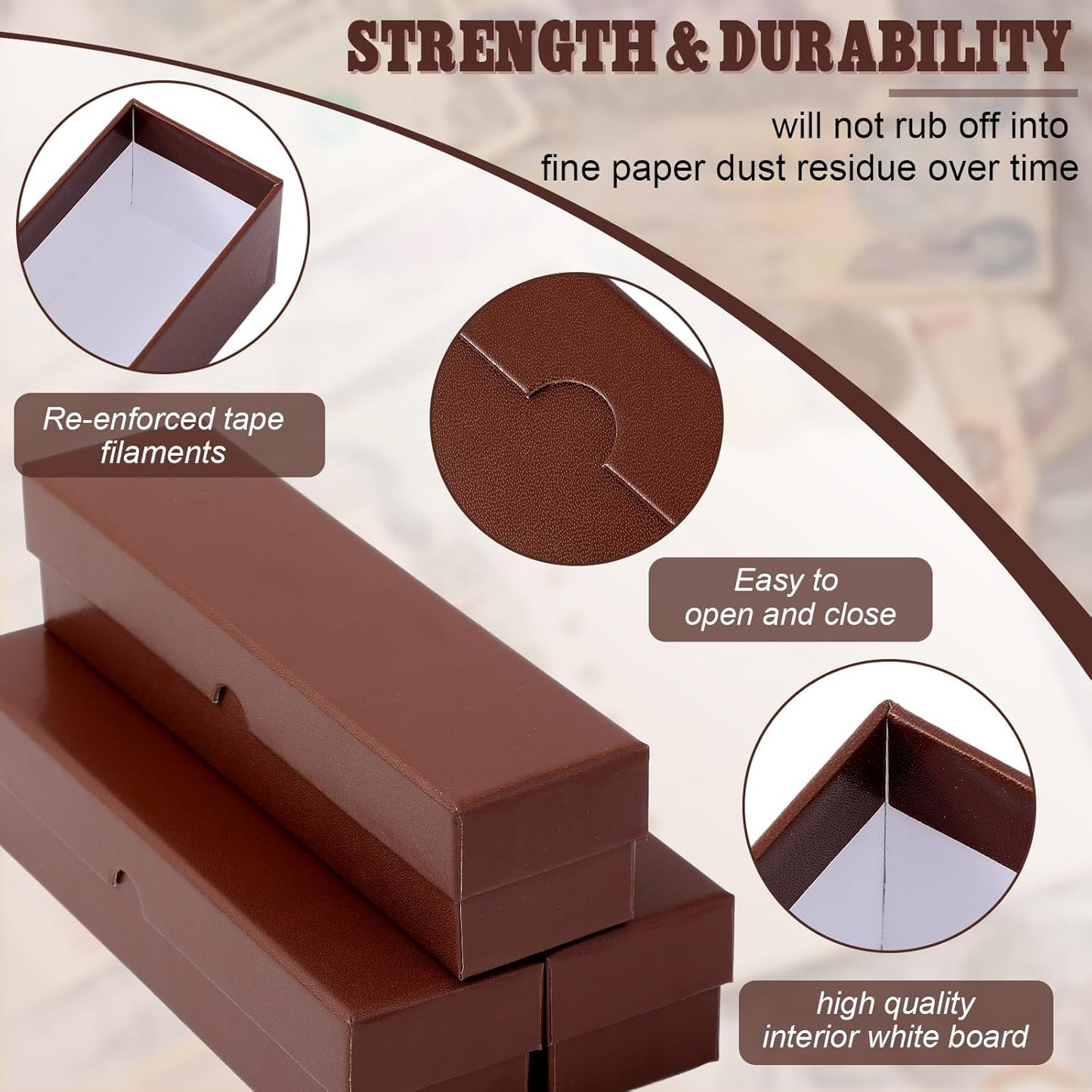 Teling 8 Pcs Coin Storage Box 2x2inch Flip Holders Collectors Coin Supplies Holders for Cents Collection Cardboard (Brown)