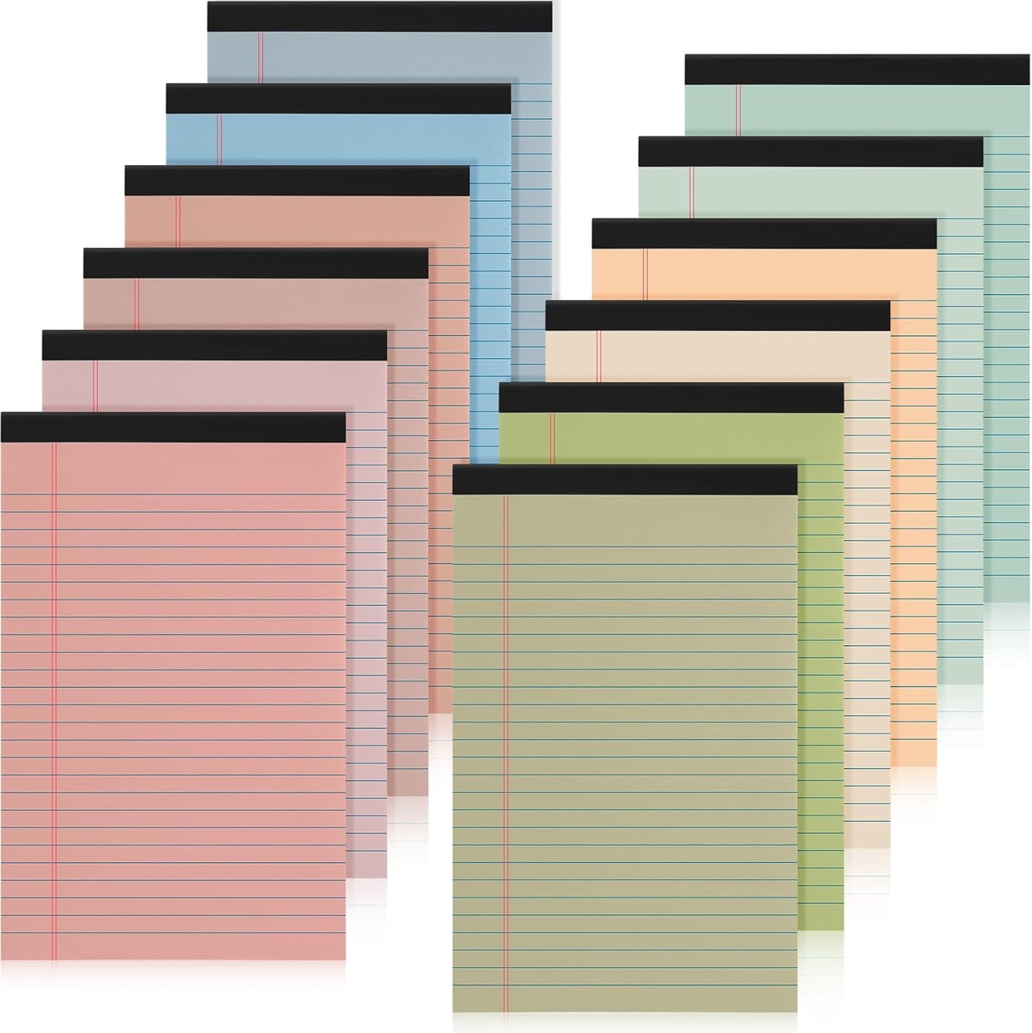 Fuutreo 12 Pcs 5" x 8" Legal Pad Writing Notepads 50 Sheets Small Legal Pad Narrow Ruled Multiple Color Lined Paper for School College Office Supplies Work (Earthy Colors)