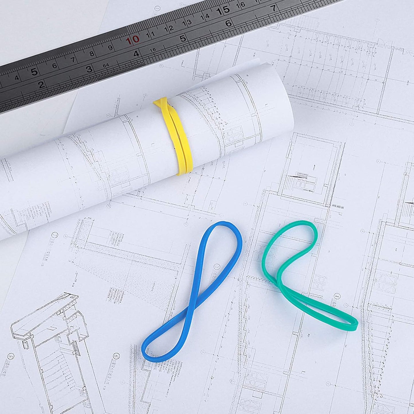 Rubber Bands, Matfamily Size 33 (3 1/2" x 1/8''), Colorful Non Latex Rubber Band Bulk Elastic Stretchable, Durable Elastic Band Loops for Files Folders Bank Paper Bills Money, office or home, 50g Bag